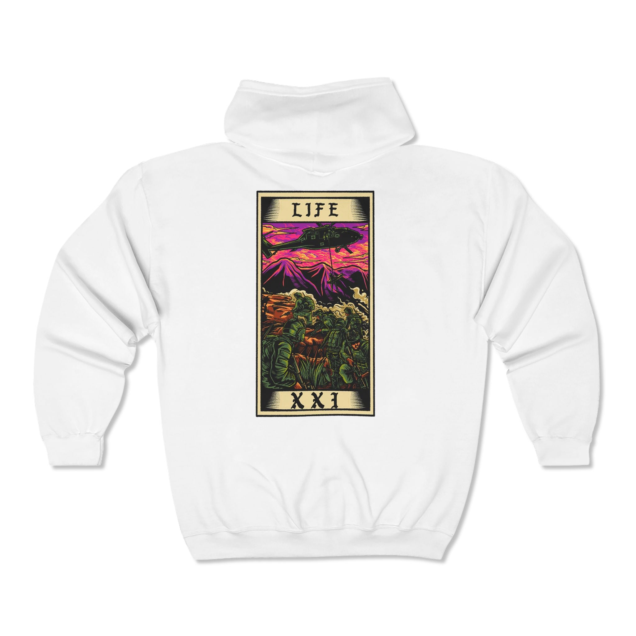 Life Tarot Card Zip Hoodie