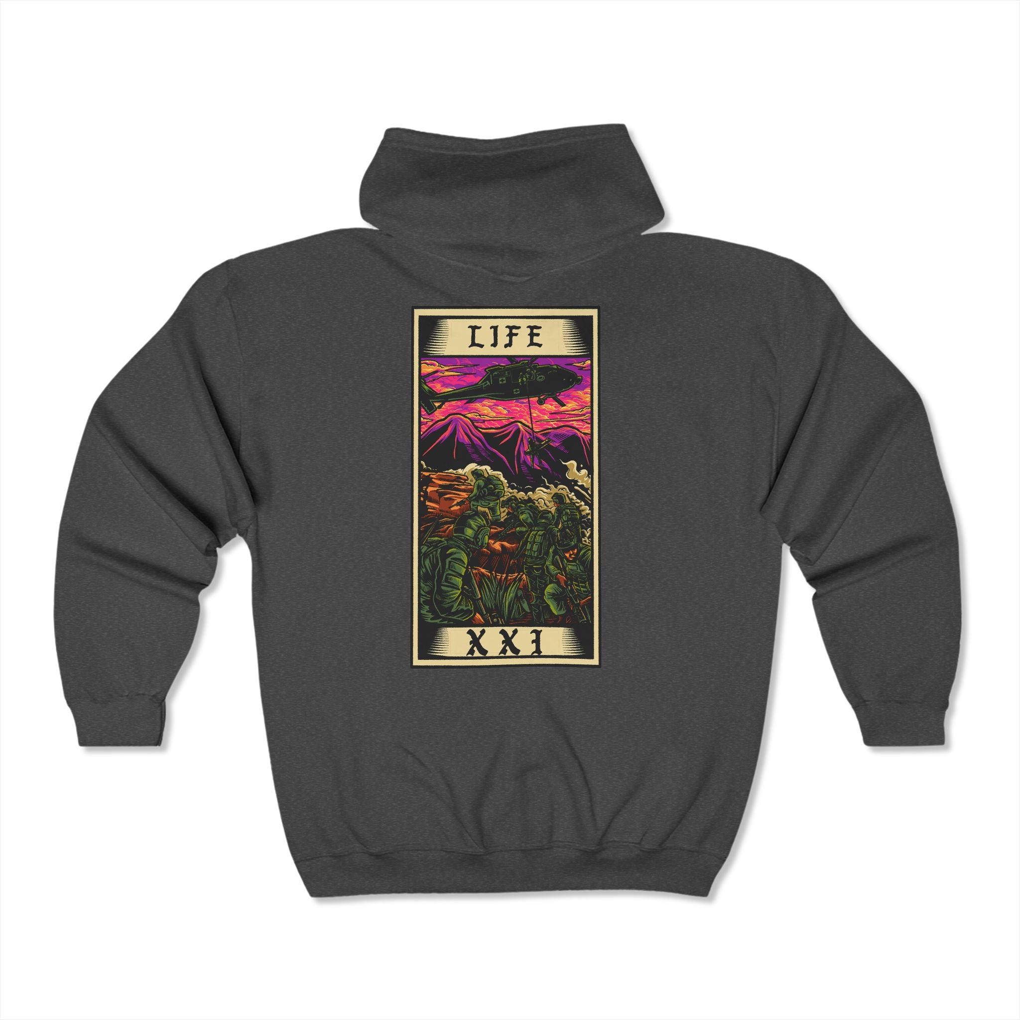 Life Tarot Card Zip Hoodie