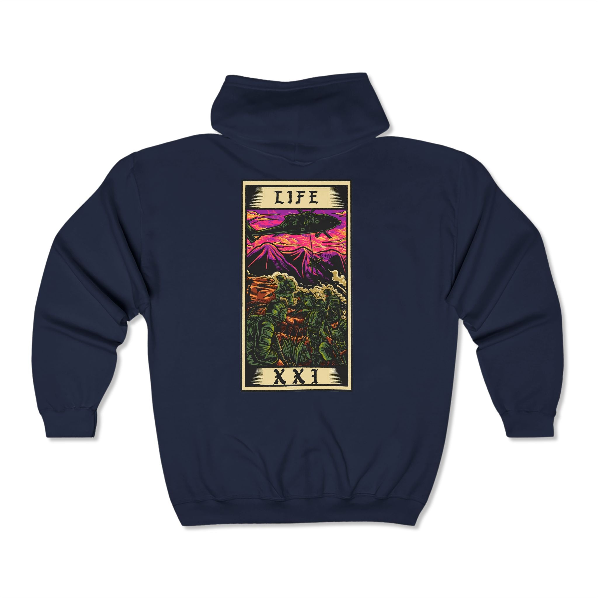 Life Tarot Card Zip Hoodie